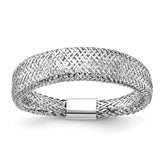 14K w/Rhodium Mesh Tapered Stretch Ring
