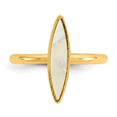 14K Polished Mother of Pearl Fancy Ring