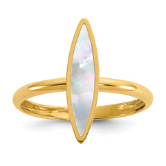 14K Polished Mother of Pearl Fancy Ring