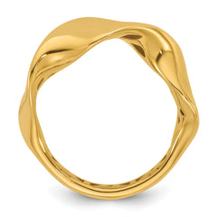14K Polished Wavy Ring
