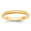 14K Yellow Gold Milgrain Half-Round Wedding Band 3mm