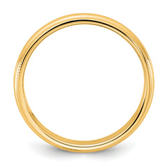 14KY 3.5mm Milgrain Half Round Band Size 14
