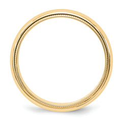 14k Yellow Gold 5mm Milgrain Half Round Wedding Band Size 14