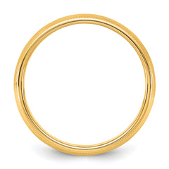 10KY 5.5mm Milgrain Half Round Band Size 14