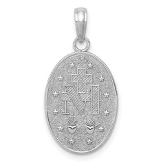 14k White Gold Miraculous Medal Pendant