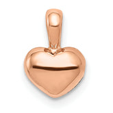 14K Rose Polished Domed Heart Charm
