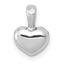 14K White Gold Polished Domed Heart Charm