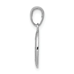 14k White Gold Polished and Satin Solid Miraculous Medal Oval Charm