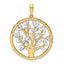 Tree of Life Pendant in 14K Yellow & White Gold, 32mm Diamond-Cut - Sophia Jewelers