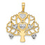 Heart Tree of Life Pendant in 14K Two-Tone Gold, 29mm Diamond-Cut - Sophia Jewelers