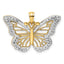 Butterfly Pendant in 14K Yellow Gold, Diamond-Cut - Sophia Jewelers