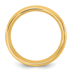 14KY 4.5mm Milgrain Comfort Fit Band Size 14