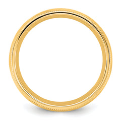 10KY 5.5mm Milgrain Comfort Fit Band Size 14