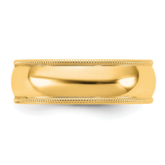 10KY 6.5mm Milgrain Comfort Fit Band Size 14