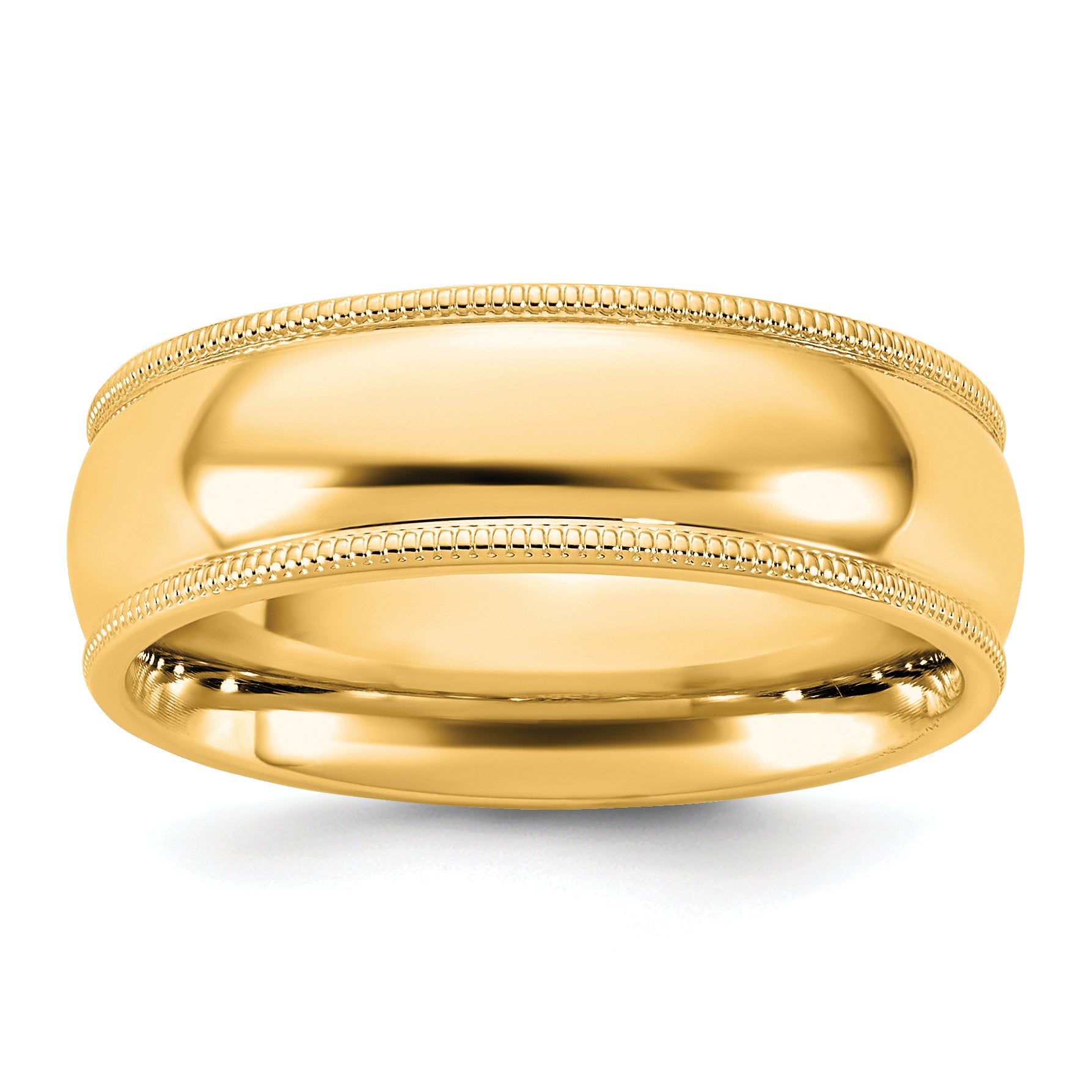 14KY 6.5mm Milgrain Comfort Fit Band Size 14