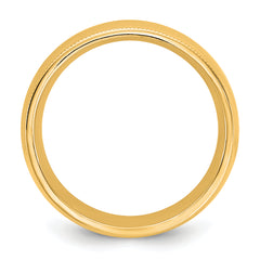 10KY 7mm Milgrain Comfort Fit Band Size 14