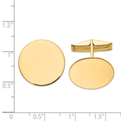 14K Men's Circular Polished Cuff Links