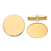 14K Men's Circular Polished Cuff Links