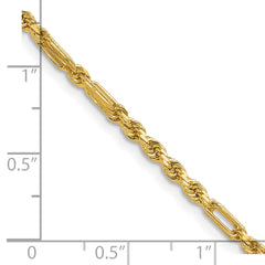 14k 2.75mm D/C Milano Rope Chain