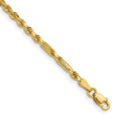 14k 2.75mm D/C Milano Rope Chain