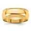 7.0mm 10K Yellow Gold Lightweight Milgrain Half Round Wedding Band - Sophia Jewelers