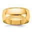 8.0mm 10K Yellow Gold Lightweight Milgrain Half Round Wedding Band - Sophia Jewelers