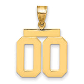 10k Medium Polished Number 00 Charm