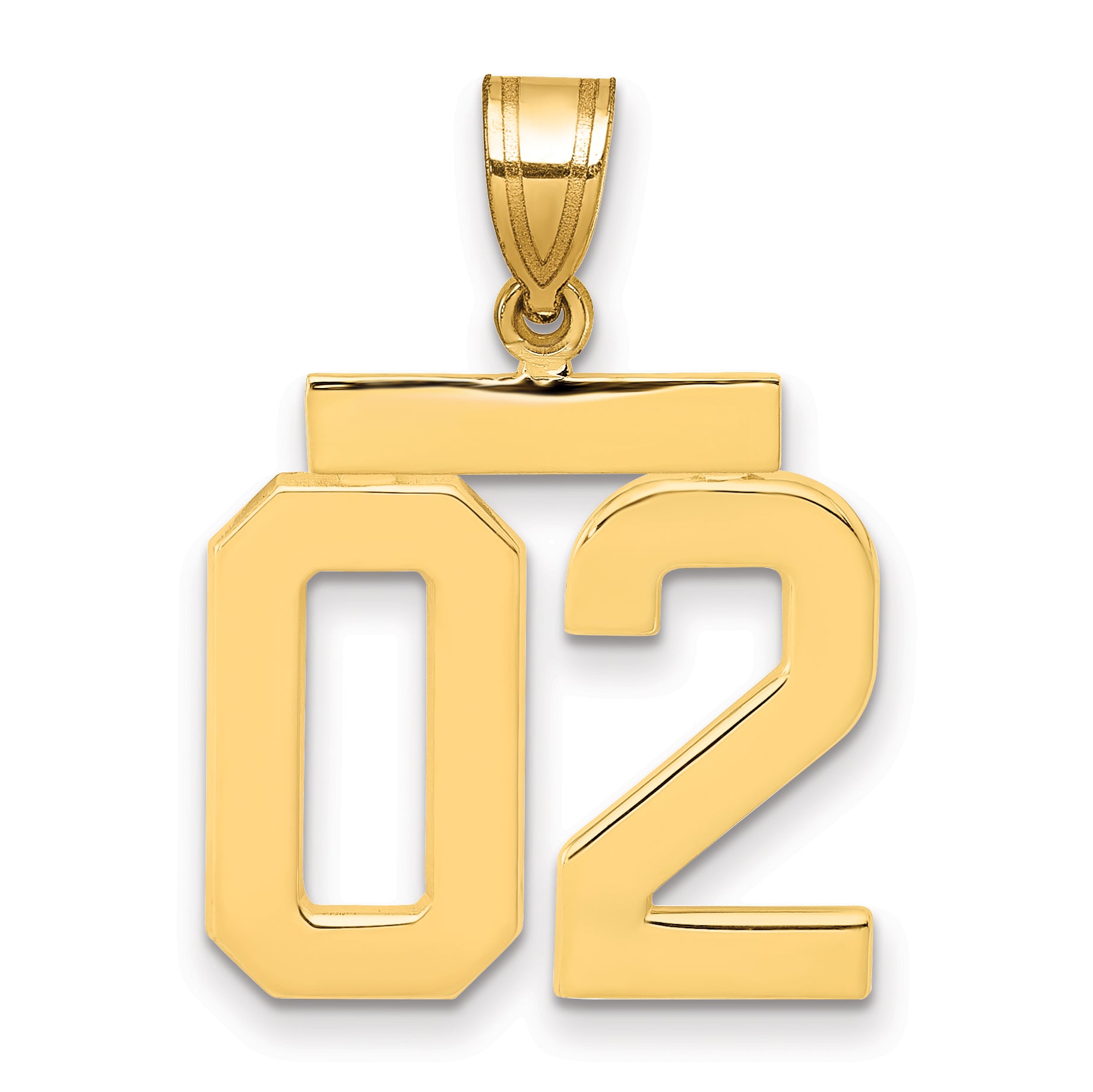 10k Medium Polished Number 02 Charm