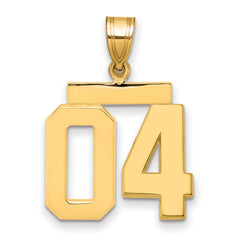10k Medium Polished Number 04 Charm