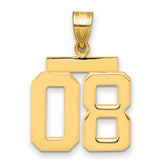 10k Medium Polished Number 08 Charm