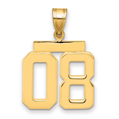 10k Medium Polished Number 08 Charm