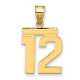 10k Medium Polished Number 12 Charm