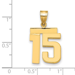 10k Medium Polished Number 15 Charm