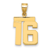 10k Medium Polished Number 16 Charm