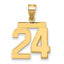 10K Yellow Gold Polished Medium Number 24 Charm