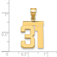 10k Medium Polished Number 31 Charm