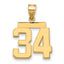 14k Medium Polished Number 34 Charm