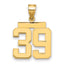 10K Yellow Gold Polished Medium Number 39 Charm