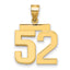 10K Yellow Gold Polished Medium Number 52 Charm