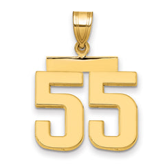 10k Medium Polished Number 55 Charm