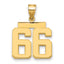 10K Yellow Gold Polished Medium Number 66 Charm