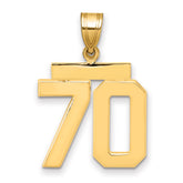 10k Medium Polished Number 70 Charm