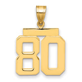 10k Medium Polished Number 80 Charm