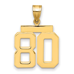 10k Medium Polished Number 80 Charm