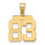 10K Yellow Gold Polished Medium Number 83 Charm