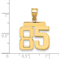 10k Medium Polished Number 85 Charm