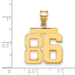 10k Medium Polished Number 86 Charm