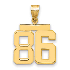 10k Medium Polished Number 86 Charm