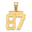 10K Yellow Gold Polished Medium Number 87 Charm