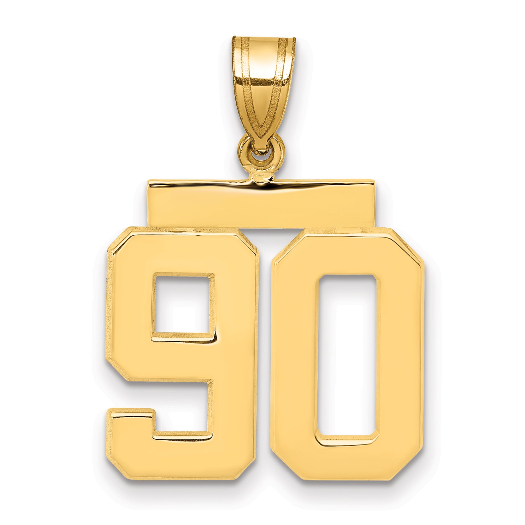 10k Medium Polished Number 90 Charm
